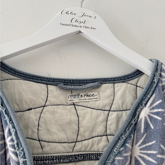 FREE PEOPLE Kara Blue Quilted Jacket S - Picture 10 of 13